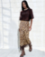 Saia Midi Jacquard Estampada Open - comprar online
