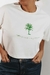 Cropped Off-white estampa entre o verde e o silêncio - comprar online