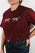 Cropped Bordô estampa Onça - comprar online