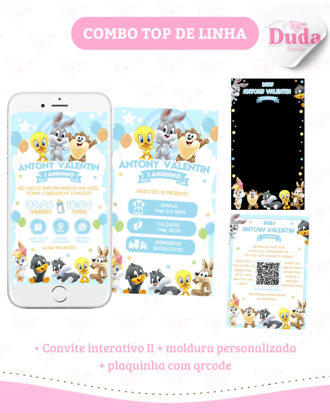 Combo Top de linha baby Looney tunes - comprar online