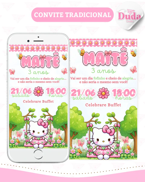 Convite Hello kitty - comprar online