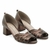 Peep Toe Média Couro Fruges Café Metalizada - comprar online