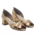 Peep Toe Média Couro Sena Bronze - Regina Rios