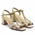 Sandália Couro Salto Médio Aubagne Off White, Prata Velho e Pistache - comprar online