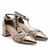 Scarpin Salto Médio Couro Lens Prata Velho - comprar online