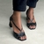 Sandália Média Bico Quadrado Couro Saintes Preto - comprar online