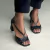 Sandália Média Bico Quadrado Couro Saintes Preto - comprar online