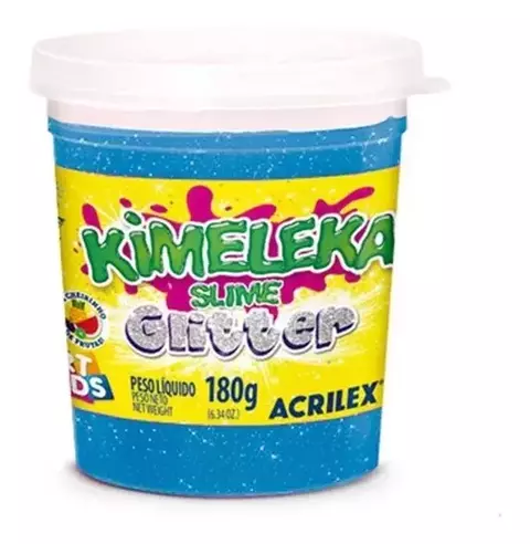 Slime Kimeleka Glitter Acrilex Art Kids 180g Unitário