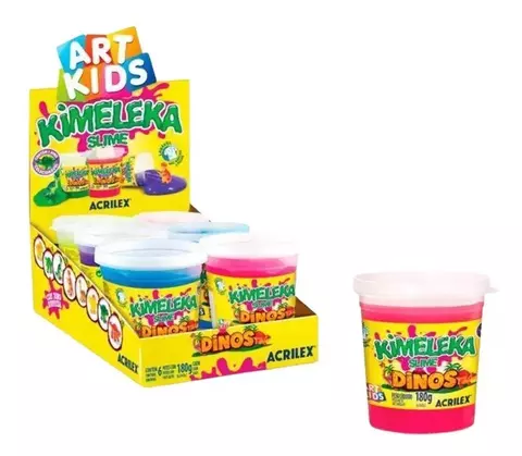Slime Kimeleka Dinos 180g Cores Variadas Unitario