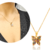 Colar Borboleta Cravejados com Zircônias Coloridas Folheado a Ouro 18k - loja online