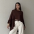 Blusa Capa Lia - Marrom Café - loja online