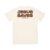 Camiseta off white com a frase "JESUS SAVES" em destaque na parte de trás, com detalhes escrito “ROMANS 10:9”