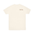 Camiseta off white com a frase "JESUS IS KING OF KINGS" estampada no peito.