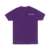 Camiseta roxa com a frase "JESUS IS KING OF KINGS" estampada no peito.