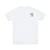 Camiseta branca com a frase "ELE VENCEU A MORTE" estampada no peito.