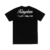 Camiseta preta com a palavra "KINGDOM" em destaque na parte de trás, com detalhes escrito “PORQUE TEU É O REINO, O PODER E A GLÓRIA PARA SEMPRE, AMÉM”