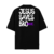 Camiseta oversized preta com a frase "JESUS SAVES BRO " em destaque na parte de trás.