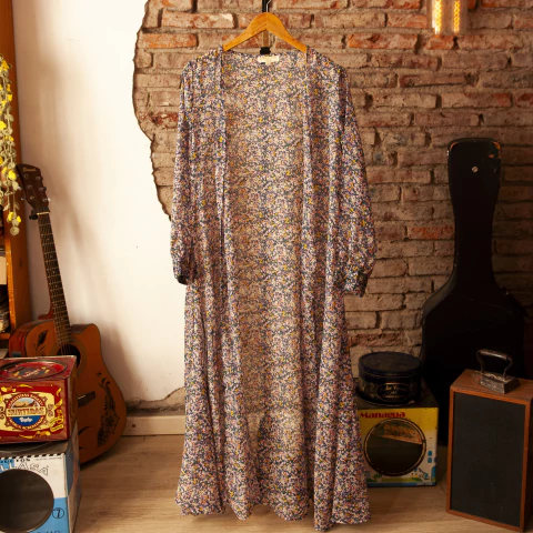 Rebellion - Kimono floreado largo