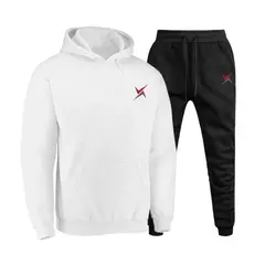 Imagem do Conjunto de Moletom Fechado Unissex Calça e Blusa Estampa Pequena com Bolso Fro