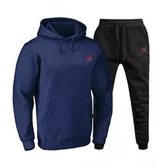 Conjunto de Moletom Fechado Unissex Calça e Blusa Estampa Pequena com Bolso Fro - comprar online