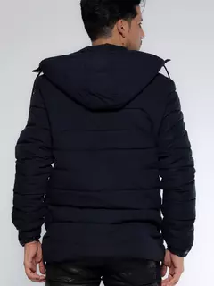 Casaco Masculino Bobojaco Liso Puffer Com Capuz E Bolso - comprar online