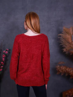 Imagem do BLUSA DE FRIO FEMININA SUÉTER MOLETOM TRICOT COM DETALHES DE BOLINHA