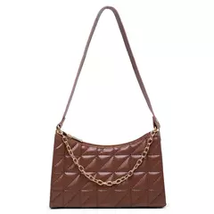 Bolsa Feminina Baguete Alça Transversal Com Detalhe Em Corrente - EMISVILLE