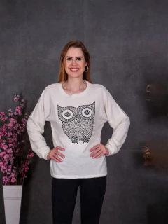 BLUSA DE FRIO FEMININA SUÉTER MOLETOM TRICOT COM DETALHES DE BOLINHA