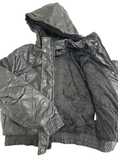 Jaqueta Puffer Cropped Feminina Gola Alta Com Fecho Frontal