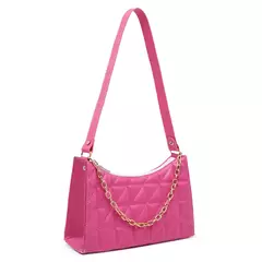 Bolsa Feminina Baguete Alça Transversal Com Detalhe Em Corrente
