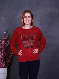 BLUSA DE FRIO FEMININA SUÉTER MOLETOM TRICOT COM DETALHES DE BOLINHA na internet