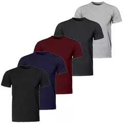 Kit 5 Camiseta Básica Masculina Slim Fit 100% Algodão Fio 30.1 Premium na internet