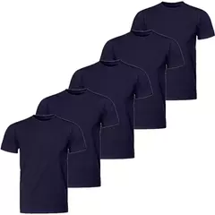 Kit 5 Camiseta Básica Masculina Slim Fit 100% Algodão Fio 30.1 Premium