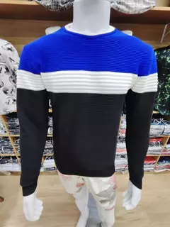 Imagem do Suéter Masculino/gola Redonda/Blusa De Frio/Inverno/Casaco Azul