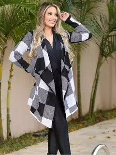 CASACO ESTILO SOBRETUDO CARDIGAN KIMONO TRICOT GROSSO - loja online