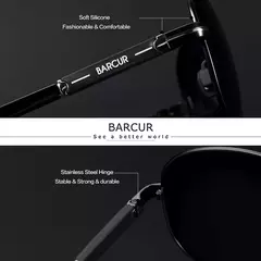 BARCUR-Óculos de sol polarizados para homens