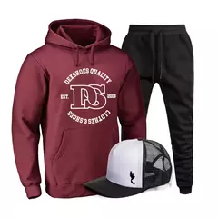 Kit Conjunto de Moletom Unissex Flanelado Calça e Blusa Estampada Bolso Único na internet