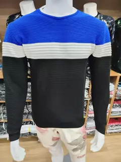 Suéter Masculino/gola Redonda/Blusa De Frio/Inverno/Casaco Azul - loja online