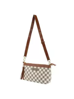 Bolsa Feminina Quadriculada Xadrez Alça Com Regulagem na internet