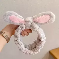 FAIXA DE CABELO PARA MAQUIAGEM ORELHAS DE COELHO ADORÁVEL LAVAR O ROSTO MÁSCAR