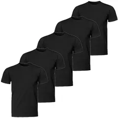 Kit 5 Camiseta Básica Masculina Slim Fit 100% Algodão Fio 30.1 Premium - loja online