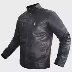 Jaqueta de couro masculina slim - EMISVILLE