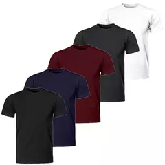 Kit 5 Camiseta Básica Masculina Slim Fit 100% Algodão Fio 30.1 Premium - comprar online