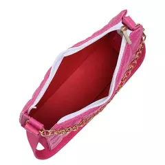 Bolsa Feminina Baguete Alça Transversal Com Detalhe Em Corrente