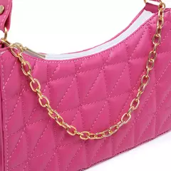 Bolsa Feminina Baguete Alça Transversal Com Detalhe Em Corrente