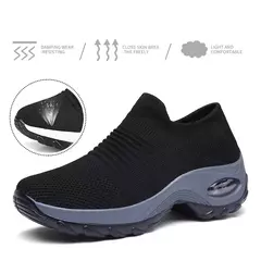 Tênis Feminino Estilo Meia em Malha Respirável com Plataforma de Fundo Grosso - Eleve Sua Altura com Conforto e Estilo ao Ar Livre - EMISVILLE
