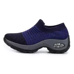 Tênis Feminino Estilo Meia em Malha Respirável com Plataforma de Fundo Grosso - Eleve Sua Altura com Conforto e Estilo ao Ar Livre - loja online