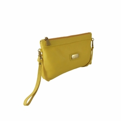 Bolsa Carteira Clutch TopGrife Transversal Couro Amarelo na internet