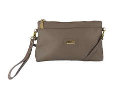 Bolsa Carteira Clutch TopGrife Transversal Couro Cinza - EMISVILLE