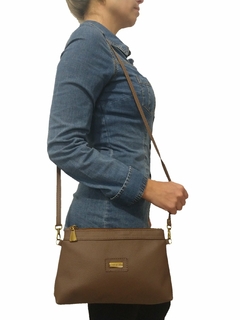 Bolsa Carteira Clutch TopGrife Transversal Couro Cinza - comprar online
